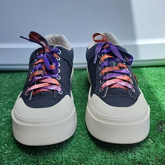 H&M X GOOD NEWS ALLDAY SNEAKERS GALAXY SHOELACES WOMEN'S SIZE 9 LIKE NEW - Picture 2 of 16